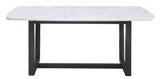 Acme - Madan Dining Table W/Marble Top DN00059 Marble Top & Weathered Gray Finish