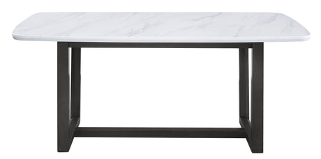 Acme - Madan Dining Table W/Marble Top DN00059 Marble Top & Weathered Gray Finish