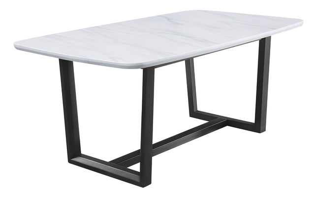 Acme - Madan Dining Table W/Marble Top DN00059 Marble Top & Weathered Gray Finish