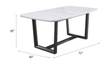 Acme - Madan Dining Table W/Marble Top DN00059 Marble Top & Weathered Gray Finish