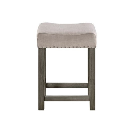 Acme - Wandella 4PC Pack Counter Height Table Set W/USB DN00088 Beige Fabric, Marble Top & Weathered Gray Finish