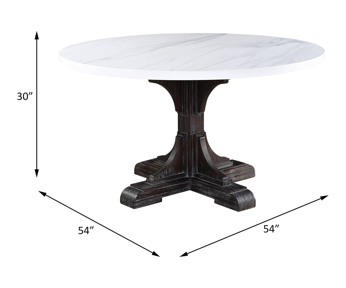 Acme - Gerardo Dining Table DN00090 White Marble Top & Weathered Espresso Finish