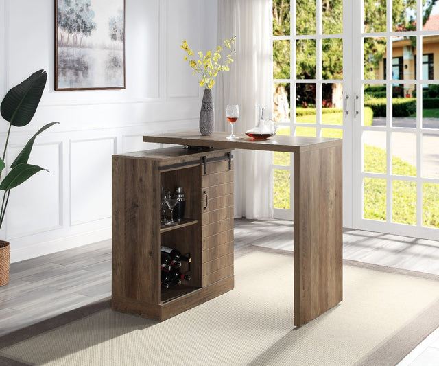 Acme - Quillon Bar Table DN00153 Rustic Oak Finish