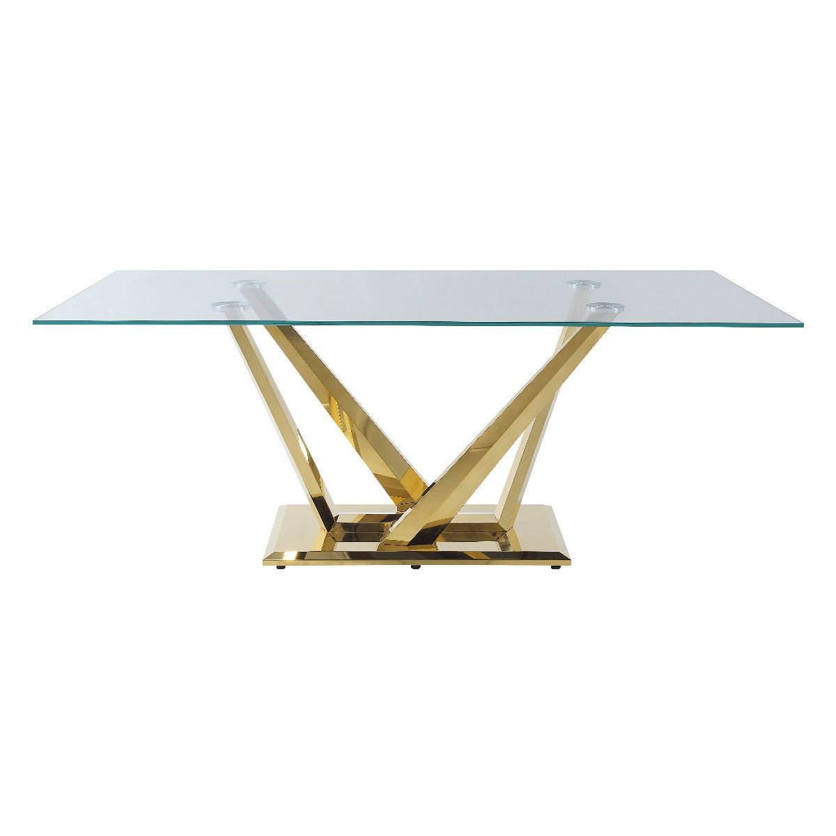 Barnard Dining Table DN00219 Clear Glass & Mirrored Gold Finish | Acme - DN00219 - Home Elegance USA - 4