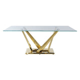 Barnard Dining Table DN00219 Clear Glass & Mirrored Gold Finish | Acme - DN00219 - Home Elegance USA - 4