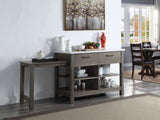 Acme - Feivel Kitchen Island W/Pull Out Table DN00307 Marble Top & Rustic Oak Finish