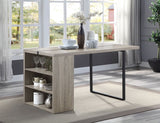 Acme - Patwin Dining Table DN00401 Gray Oak & Black Finish