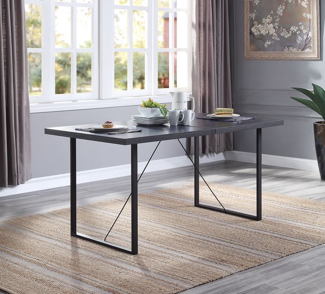 Acme - Nakula Dining Table DN00447 Gray Oak & Black Finish