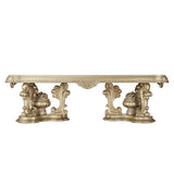 Acme - Seville Dining Table W/Pedestal Base DN00457 Gold Finish