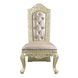 Acme - Vatican Side Chair (Set-2) DN00468 Synthetic Leather & Champagne Silver Finish