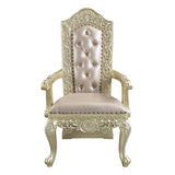 Acme - Vatican Arm Chair (Set-2) DN00469 Synthetic Leather & Champagne Silver Finish