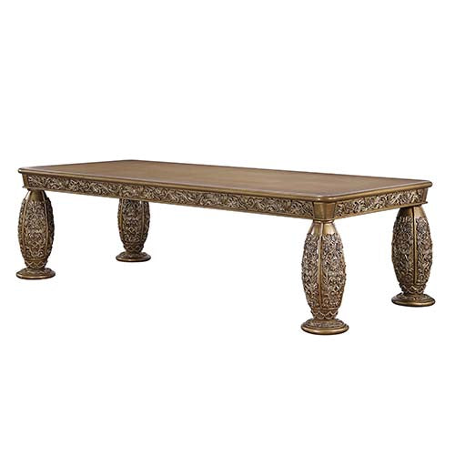 Acme - Constantine Dining Table DN00477 Brown & Gold Finish