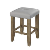 Acme - Charnell Counter Height Stool (Set-2) DN00552 Gray Synthetic Leather & Oak Finish