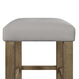 Acme - Charnell Counter Height Stool (Set-2) DN00552 Gray Synthetic Leather & Oak Finish