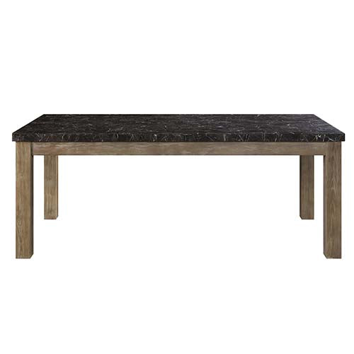 Acme - Charnell Dining Table DN00553 Marble Top & Oak Finish