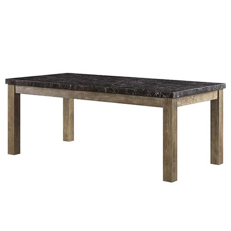 Acme - Charnell Dining Table DN00553 Marble Top & Oak Finish