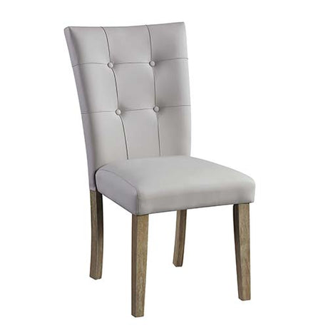 Acme - Charnell Side Chair (Set-2) DN00554 Gray Synthetic Leather & Oak Finish