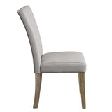 Acme - Charnell Side Chair (Set-2) DN00554 Gray Synthetic Leather & Oak Finish