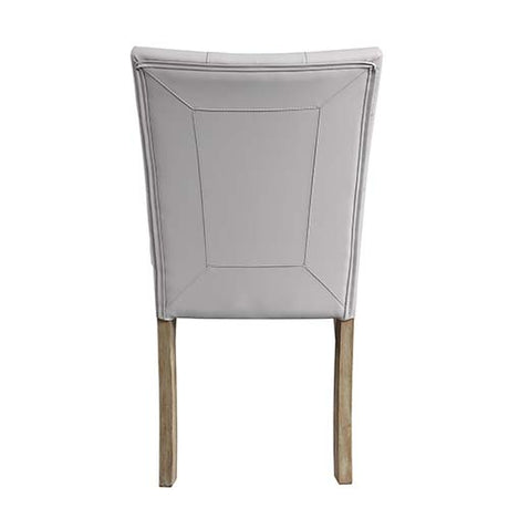 Acme - Charnell Side Chair (Set-2) DN00554 Gray Synthetic Leather & Oak Finish