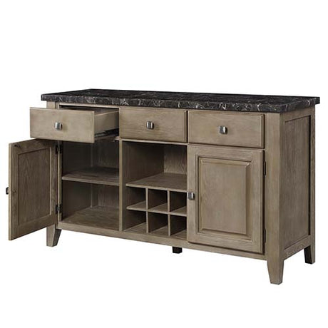 Acme - Charnell Server DN00555 Marble Top & Oak Finish