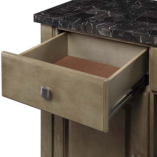 Acme - Charnell Server DN00555 Marble Top & Oak Finish