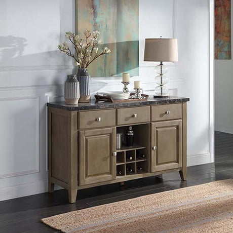 Acme - Charnell Server DN00555 Marble Top & Oak Finish