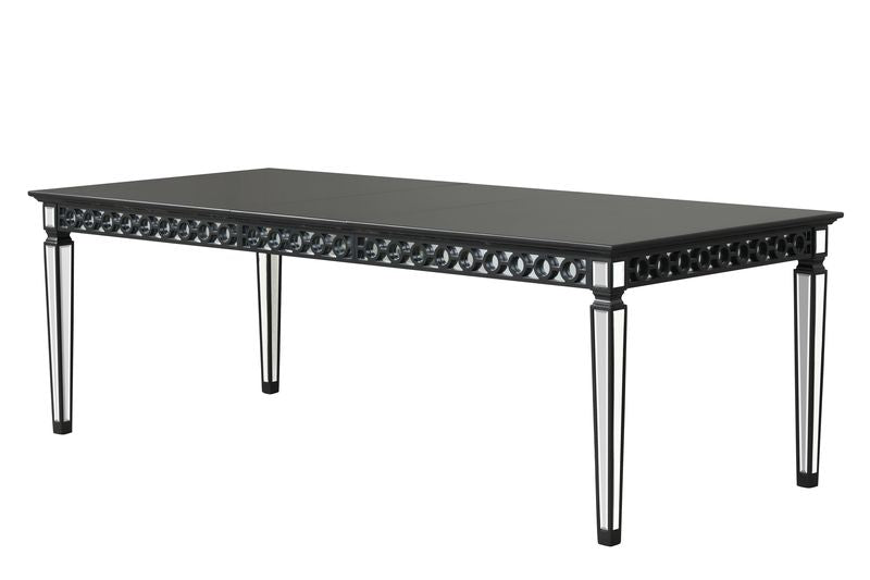 Acme - Varian II Dining Table DN00590 Mirrored & Black Finish