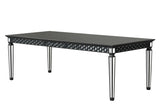 Acme - Varian II Dining Table DN00590 Mirrored & Black Finish