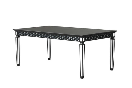 Acme - Varian II Dining Table DN00590 Mirrored & Black Finish