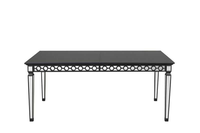 Acme - Varian II Dining Table DN00590 Mirrored & Black Finish