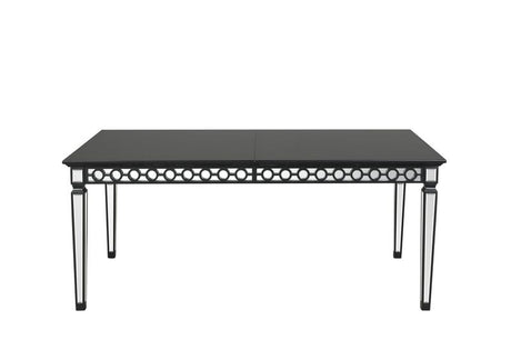 Acme - Varian II Dining Table DN00590 Mirrored & Black Finish