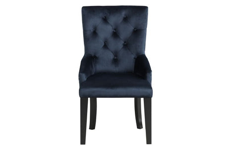 Acme - Varian II Side Chair DN00592 Dark Navy Blue Velvet & Black Finish