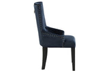 Acme - Varian II Side Chair DN00592 Dark Navy Blue Velvet & Black Finish