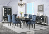 Acme - Varian II Side Chair DN00592 Dark Navy Blue Velvet & Black Finish