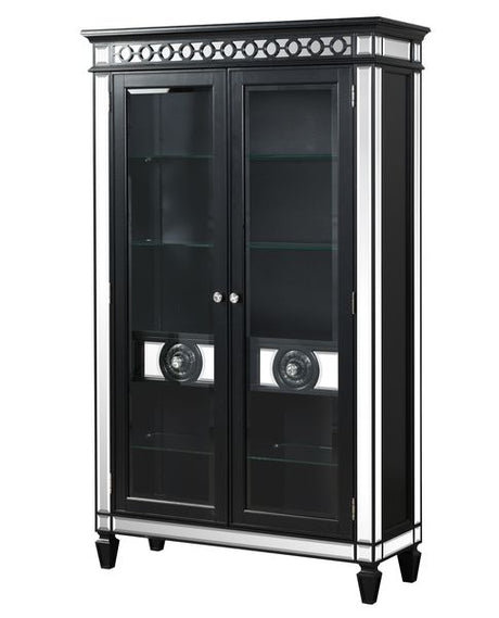 Acme - Varian II Curio DN00593 Mirrored & Black Finish