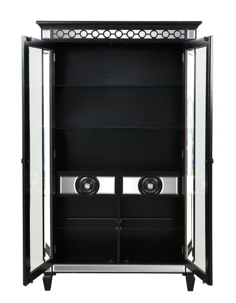 Acme - Varian II Curio DN00593 Mirrored & Black Finish