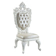Acme - Vanaheim Side Chair (Set-2) DN00679 Beige Synthetic Leather & Antique White Finish