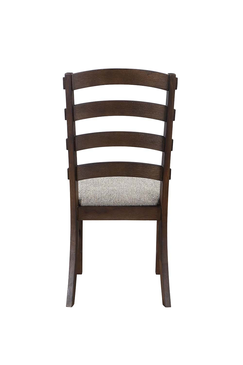 Acme - Pascaline Side Chair (Set-2) DN00703 Gray Fabric, Rustic Brown & Oak Finish