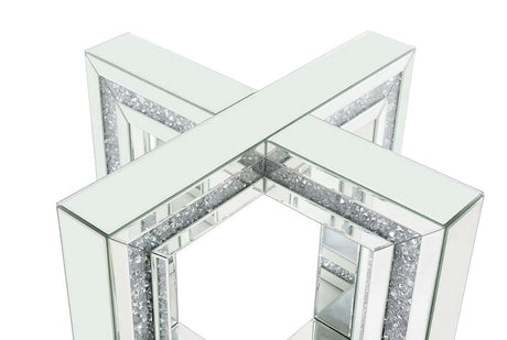 Acme - Noralie Dining Table DN00715 Mirrored & Faux Diamonds