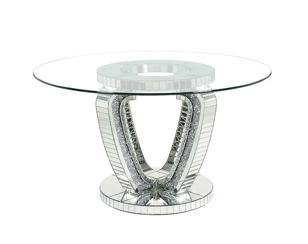 Acme - Noralie Dining Table DN00717 Mirrored & Faux Diamonds