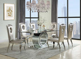 Acme - Noralie Dining Table DN00720 Mirrored & Faux Diamonds