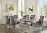 Acme - Noralie Dining Table DN00721 Mirrored & Faux Diamonds