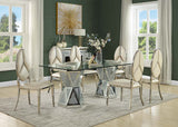 Acme - Noralie Dining Table DN00722 Mirrored & Faux Diamonds