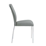 Acme - Pagan Side Chair (Set-2) DN00741 Gray Synthetic Leather & Chrome Finish