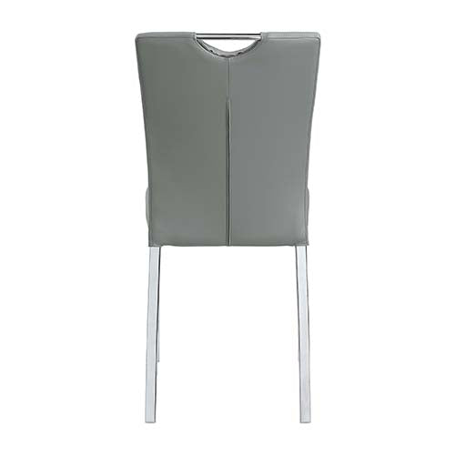 Acme - Pagan Side Chair (Set-2) DN00741 Gray Synthetic Leather & Chrome Finish