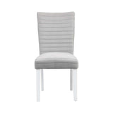 Acme - Elizaveta Side Chair (Set-2) DN00815 Gray Velvet &White  High Gloss Finish