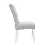 Acme - Elizaveta Side Chair (Set-2) DN00815 Gray Velvet &White  High Gloss Finish