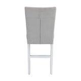 Acme - Elizaveta Counter Height Chair (Set-2) DN00818 Gray Velvet &White  High Gloss Finish