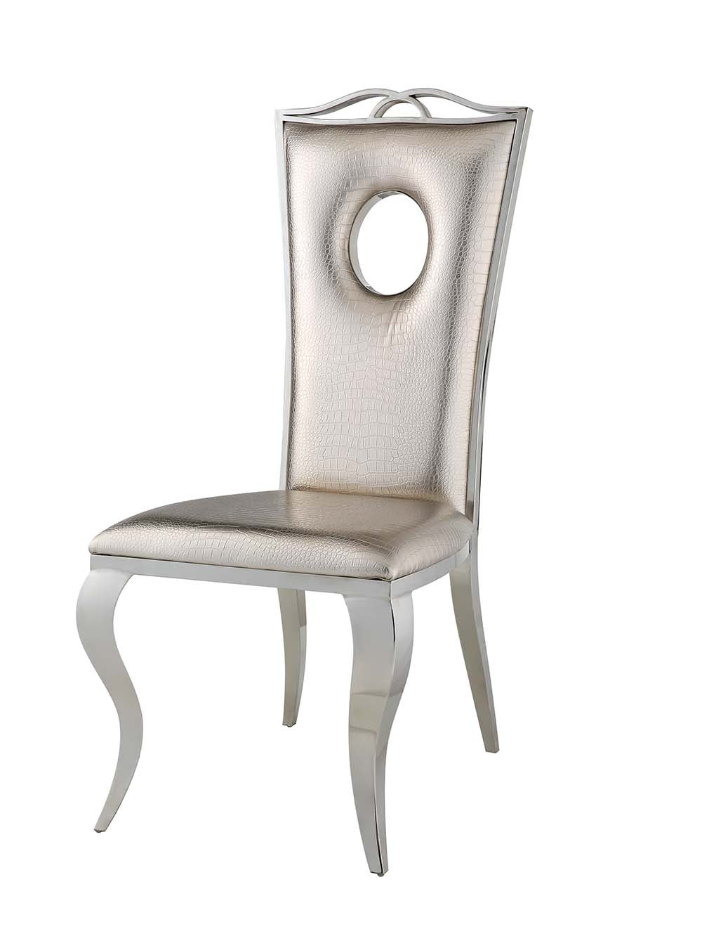 Cyrene Side Chair (Set - 2) DN00925 Beige Synthetic Leather | Acme | Home Elegance USA