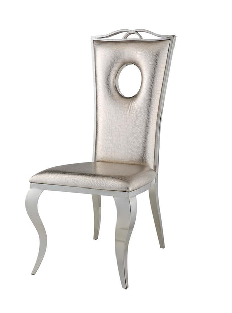 Cyrene Side Chair (Set - 2) DN00925 Beige Synthetic Leather | Acme - DN00925 - Home Elegance USA - 2